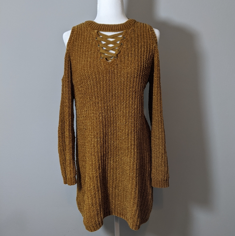Cold Shoulder Sweater Dress